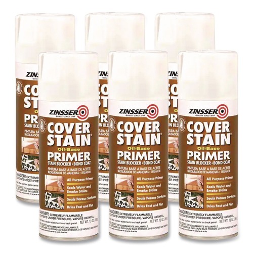 Paint & Paint Supplies | Rust-Oleum 3608 13 oz. Aerosol Can Interior/Exterior Cover Stain Oil-Based Spray Primer - Flat White (6/Carton) image number 0