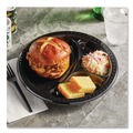 Plates | Chinet 81430 10.25 in. Diameter Heavyweight Plastic 3-Compartment Plates - Black (500/Carton) image number 3