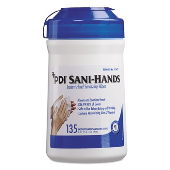 Sani Professional P13472 1-Ply 7.5 x 6 Sani-Hands ALC Instant Hand Sanitizing Wipes - White (12/Carton)