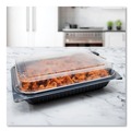Food Containers & Lids | SOLO 919017-PM94 11.5 in. x 8 in. MPS Plastic Hinged Lid Dinner Box - Black/Clear (100/Carton) image number 4