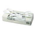 Cooking & Serving Utensils | Tablemate W95PK4 9.5 in. Table Set Plastic Serving Forks and Spoons - White (48/Pack) image number 0