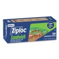 Resealable Bags | Ziploc 383179 1.2 mil. 6.5 in. x 5.88 in. Resealable Sandwich Bags - Clear (40/Box) image number 1