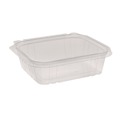 Food Storage Containers & Lids | Pactiv Corp. TEHL7X624 7.25 in. x 6.37 in. x 2 in. 24 oz. EarthChoice Tamper Evident Recycled Hinged Lid Deli Container - Clear (231/Carton) image number 1
