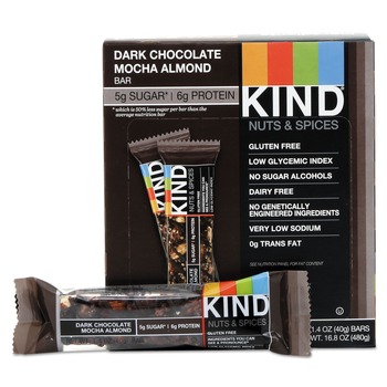 KIND 18554 1.4 oz. Nuts and Spices Bar - Dark Chocolate Mocha Almond (12/Box)