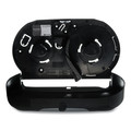Toilet Tissue Dispensers | San Jamar R4070BKSS 9 in. Roll 20.07 in. x 5.88 in. x 11.9 in. Twin Jumbo Bath Summit Tissue Dispenser - Black/Faux Stainless Steel image number 2