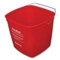 Buckets & Wringers | Boardwalk 5506-6S PuraPail 6 qt. Polypropylene Bucket - Red/White image number 2