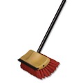 Brushes | Nexstep Commercial Products 6615 10 in. Bi-Level Floor Scrub Brush with 54 in. Handle - Red Polypropylene Bristles/Black Metal Handle image number 2