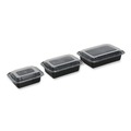Food Containers & Lids | GEN FCPP-BC-28RECT 8.81 in. x 6.02 in. x 2.48 in. 28 oz. Plastic Microwavable Food Container with Lid - Rectangular Black/Clear (150/Carton) image number 2