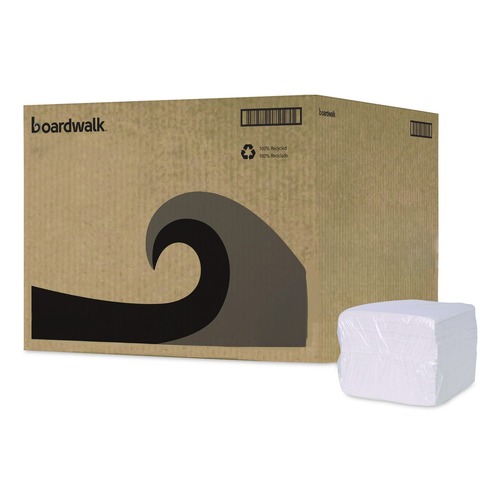 Cleaning Cloths & Wipes | Boardwalk BWK-V040QPW 12 in. x 13 in. DRC Wipers - White (1008/Carton) image number 0