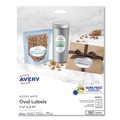 Perforated Roll & Hand Towels | Avery 22804 1.5 in. x 2.5 in. Oval Labels with Sure Feed and Easy Peel - Glossy White (180/Pack) image number 0