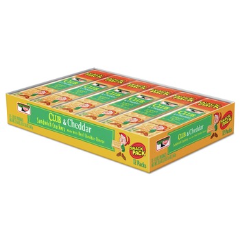 Keebler KEE21161 1.8 oz. Club and Cheddar Sandwich Cracker Snack Pack (12/Box)