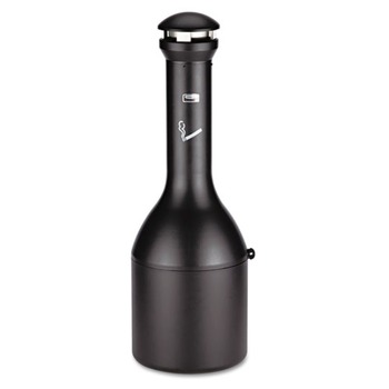 SMOKING RECEPTACLES | Rubbermaid Commercial FG9W3300BLA 4.1 Gallon 39 in. High Infinity Traditional Smoking Receptacle - Black