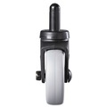 Casters | Rubbermaid Commercial FG7570L20000 3 in. Soft Rubber Wheel Grip Ring Stem Replacement Bayonet-Stem Swivel Casters - Black image number 1