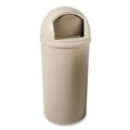 Indoor Waste Receptacles | Rubbermaid Commercial FG817088BEIG Marshal 25-Gallon Plastic Round Classic Container - Beige image number 2
