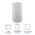 Perforated Roll & Hand Towels | Boardwalk SOD413494 11 in. x 8.5 in. 2-Ply Kitchen Roll Towel - White (12/Carton) image number 5