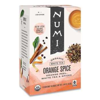 Numi 10240 1.58 oz. Organic Teas and Teasans - White Orange Spice (16/Box)