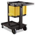 Furniture Cart Accessories | Rubbermaid Commercial FG618100YEL Locking Cabinet For Cleaning Carts - Yellow image number 2
