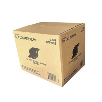 BEVERAGE NAPKINS | GEN GENCOCKTAILNAP 1-Ply 9 in. x 9 in. Cocktail Napkins - White (500/Pack, 8 Packs/Carton)