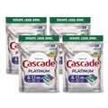 Dishwashing Detergents | Cascade 80797184 Platinum ActionPacs, Fresh Scent 14 oz Pack, 4 Packs/Carton image number 0