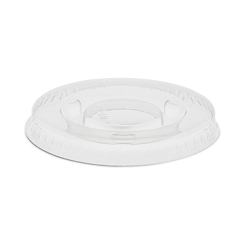 Souffle & Portion Cups | Pactiv Corp. YLS1FR 0.5 oz. to 1 oz. Plastic Portion Cup Lid - Clear (2500/Carton) image number 0