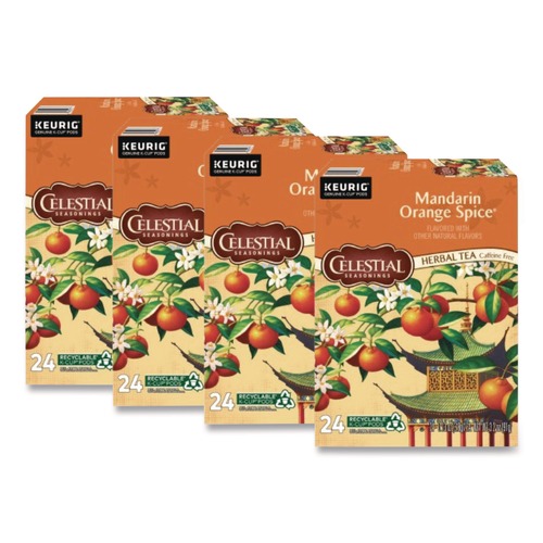 Coffee - Caffeinated | Celestial Seasonings 5000330011 Spice Herb Tea K-Cups - Mandarin Orange (96/Carton) image number 0