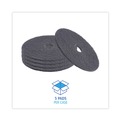 Floor Pads-Stripping | Boardwalk BWK4020HIP 20 in. Diameter High Performance Stripping Floor Pads - Black (5/Carton) image number 3