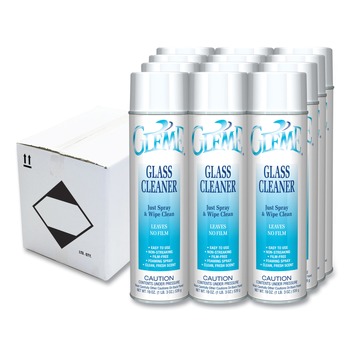 DISINFECTING AND CLEANING SOLUTIONS | Claire CL050 19 oz. Aerosol Spray Gleme Glass Cleaner - Fresh Scent (12/Carton)