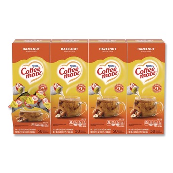 Coffee-Mate 11001207 0.38 oz. Mini Cups Liquid Coffee Creamer - Hazelnut (200/Carton)