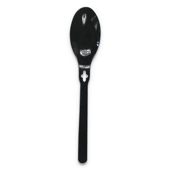  | Wego 54101100 Polystyrene Spoon - Black (1000/Carton)