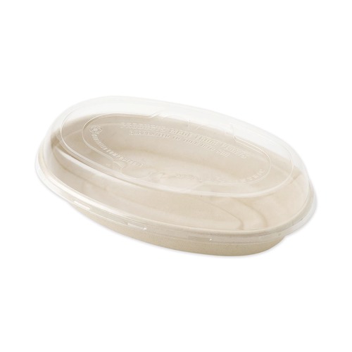 Food Containers & Lids | World Centric BOLCSUBB 9.7 in. Diameter PLA Plastic Lids for Fiber Burrito Bowls - Clear (300/Carton) image number 0