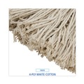 Mop Heads | Boardwalk BWK720C 20 oz. Economical Lie-Flat Cotton Fiber Mop Head - White (12/Carton) image number 6