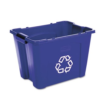 Rubbermaid Commercial FG571473BLUE 14 Gallon Polyethylene Stacking Recycle Bin - Blue