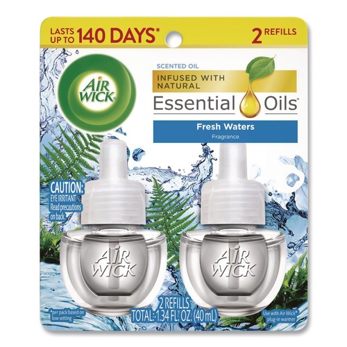 Metered Dispenser Refills | Air Wick 62338-79717 0.67 oz. Scented Oil Refill - Fresh Water (2/Pack) image number 0