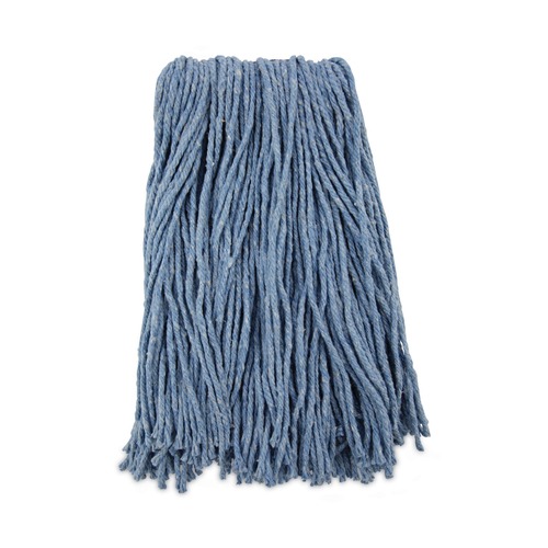 Mop Heads | Boardwalk BWK2016B #16 Cut-End Standard Head Cotton/Synthetic Fiber Mop Head - Blue (12/Carton) image number 0