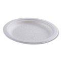 Plates | Eco-Products EP-P016NFA Vanguard 6 in. diameter Renewable and Compostable Sugarcane Plates - White (1000/Carton) image number 3