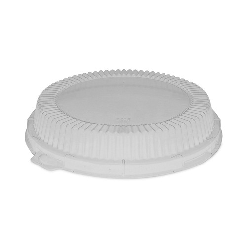 Food Containers & Lids | Pactiv Corp. YCI800120000 ClearView 8.88 in. x 8.88 in. x 0.75 in. Fluted Plastic Dome-Style Lid with Tabs - Clear image number 0
