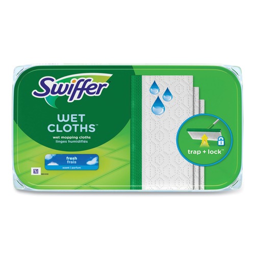 Floor Dusters & Accessories | Swiffer 80374006 8 x 10 Wet Refill Cloths - Fresh Scent/White (6/Carton) image number 0