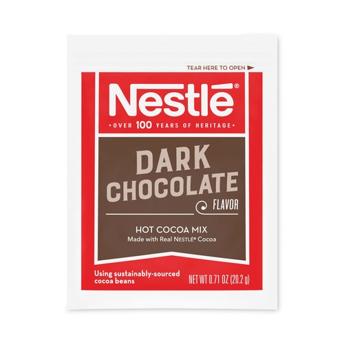 Cocoa | Nestle 12096919 0.71 oz Hot Cocoa Mix Packet - Dark Chocolate (300/Carton) image number 0