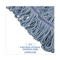 Mop Heads | Boardwalk BWK903BL Loop-End Cotton with Scrub Pad Mop Head - Large (12/Carton) image number 6