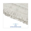 Mop Heads | Boardwalk BWK1648 48 in. x 5 in. Disposable Cotton/Synthetic Fiber Mop Head - White image number 4