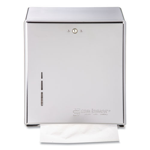 Towel Dispensers | San Jamar T1900XC 11.38 in. x 4 in. x 14.75 in. C-Fold/Multifold Towel Dispenser - Chrome image number 0