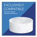 Toilet Tissue Dispensers | Scott 09603 14.25 in. x 6 in. x 9.75 in. Essential Coreless Jumbo Roll Tissue Dispenser - White image number 4