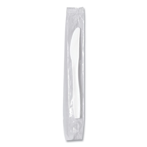 Disposable Knives | SOLO MOW2-0007 Individually Wrapped Regal Mediumweight Plastic Cutlery Knife - White (1000/Carton) image number 0