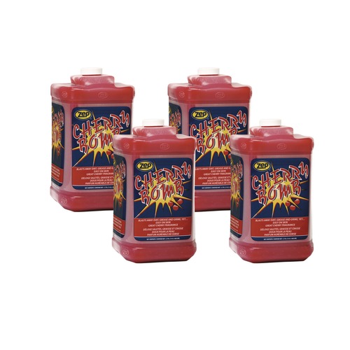 Soap Refills | Zep Commercial 95124 1 gal. Bottle Cherry Bomb Hand Cleaner - Cherry Scent (4/Carton) image number 0