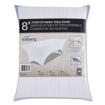 Iceberg 16533 iGear 30 in. x 96 in. Polyester Fabric Table Cover - White