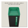 Indoor Waste Receptacles | Rubbermaid Commercial 2078992 Sustain 23 gal Metal/Plastic Decorative Refuse with Recycling Lid - Black/Green image number 1