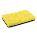 Scouring Pads & Sticks | AmerCareRoyal S740C/20 3.5 x 6 Heavy-Duty Scrubbing Sponge - Yellow/Green (20/Carton) image number 0