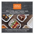 Food Containers & Lids | World Centric PB-SC-U13-LFS 13.7 in. x 6.6 in. x 1.3 in. Fiber Hinged Paper Containers - Natural (200/Carton) image number 1
