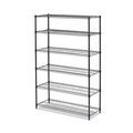 Racks & Shelving | Alera ALESW664818BA NSF Certified 6-Shelf 48 in. x 18 in. x 72 in. Wire Shelving Kit - Black Anthracite image number 0