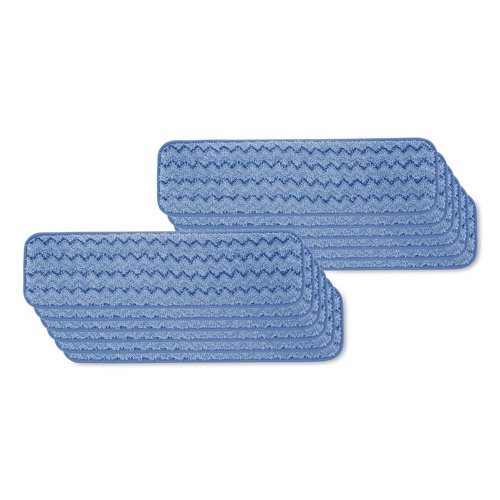 Mop Heads | Rubbermaid Commercial FGQ41100BL00 24 in. Long Split Nylon/Polyester Blend Microfiber Wet Room Pads - Blue (12/Carton) image number 0